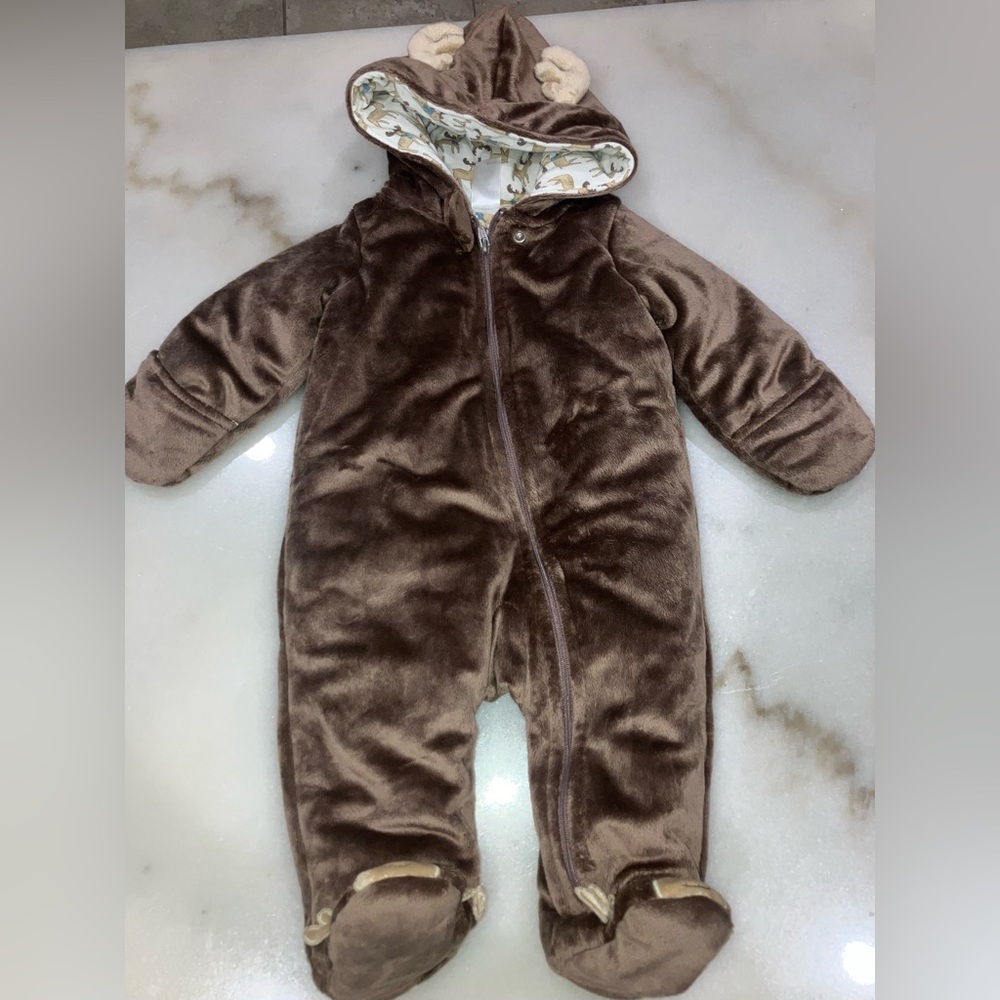 Carter's Brown Fleece Hooded One Piece